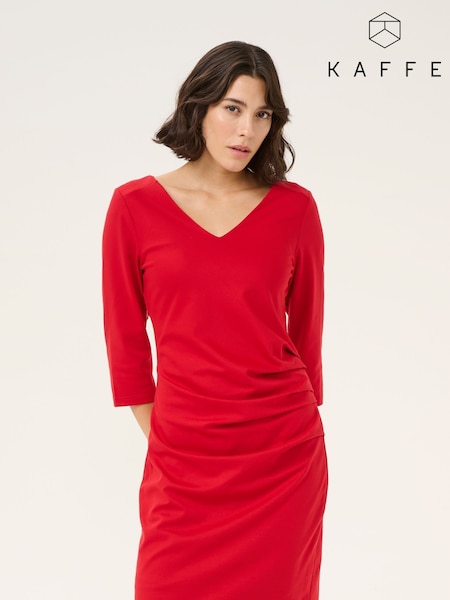 Kaffe Kaindia Cocktail 3/4 Sleeve V-Neck Dress (AP7904) | £70