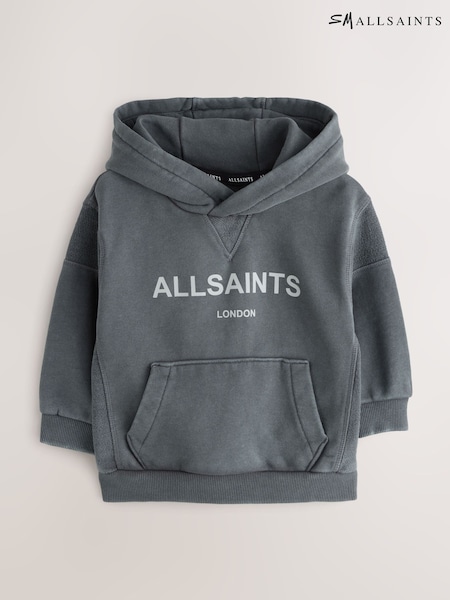smALLSAINTS Washed Grey Logo Younger Boys Pullover Hoodie (AP7931) | £32 - £34