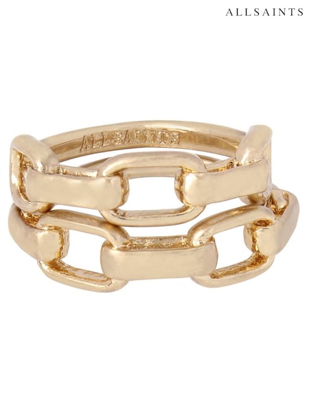 AllSaints Gold Tone Chain Ring Set (AP7940) | £39