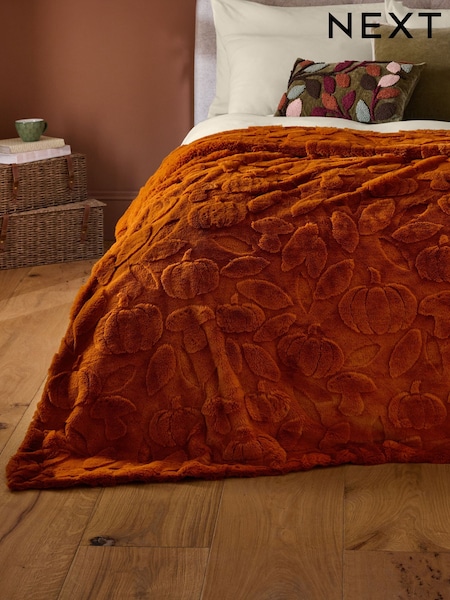 Orange Cut Fur Pumpkin Throw (AP8044) | £40 - £70
