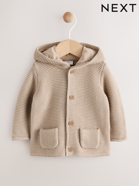 Natural Baby Knitted Hooded Cardigan (0mths-2yrs) (AP8184) | £12 - £14