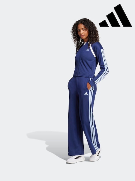 adidas Blue Teamsports 3-Stripes Open Hem Tracksuit (AP8256) | £0