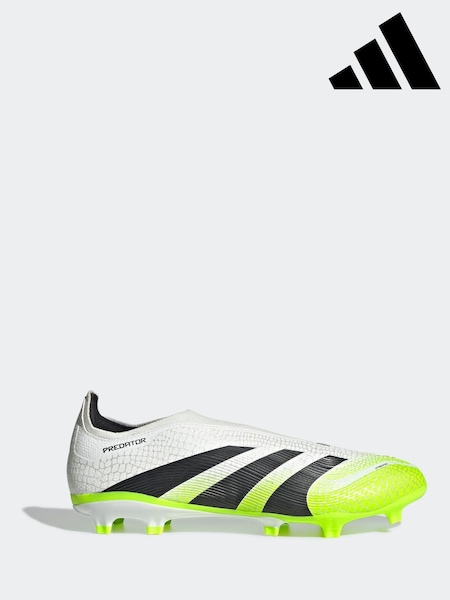 adidas White/Lemon Adult Predator League Laceless Firm/Multi Ground Boots (AP8334) | £85