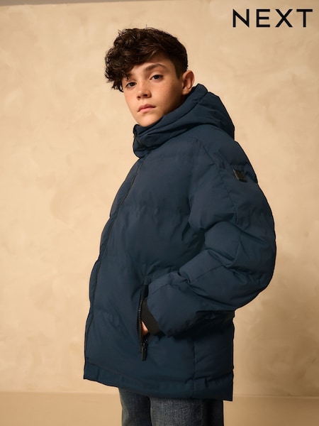 Navy Shower Resistant Microfleece Lined Padded Coat (3-17yrs) (AP8462) | £30 - £40