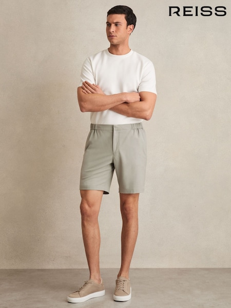 Reiss Sage Green Deck Drawstring Chino Shorts (AP8488) | £88