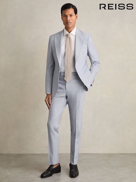 Reiss Soft Blue Belmont Slim-Fit Suit Trousers With Wool (AP8516) | £178