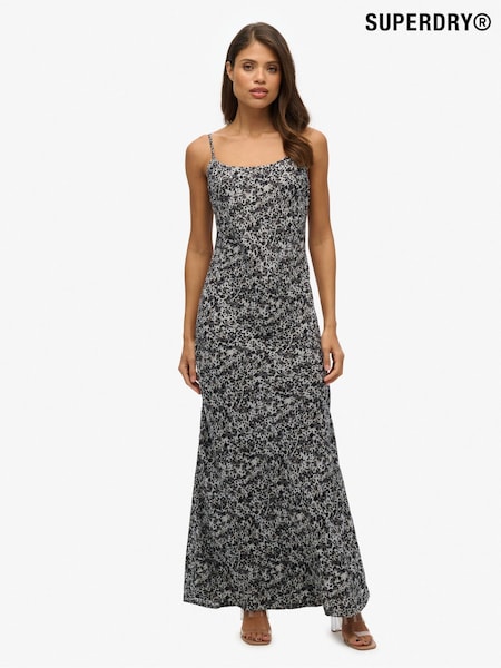 Superdry Leopard Sleeveless Maxi Slip Jersey Dress (AP8559) | £50