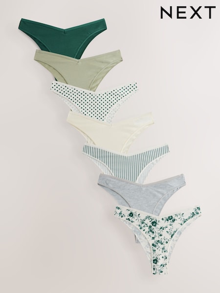 Green Extra High Leg Rich Knickers 7 Pack (AP8747) | £15