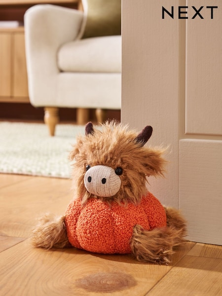 Orange Pumpkin Hamish The Highland Cow Doorstop (AP9277) | £25