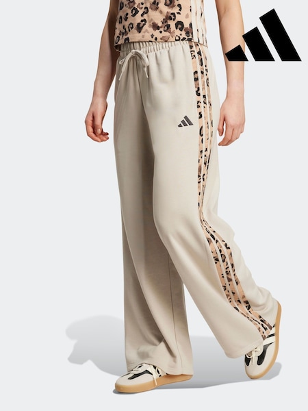adidas Grey Animal Print 3-StripesOpen Hem Joggers (AP9385) | £45