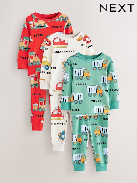 Multi Snuggle Pyjamas 3 Pack (9mths-10yrs) (AP9443) | £23 - £29
