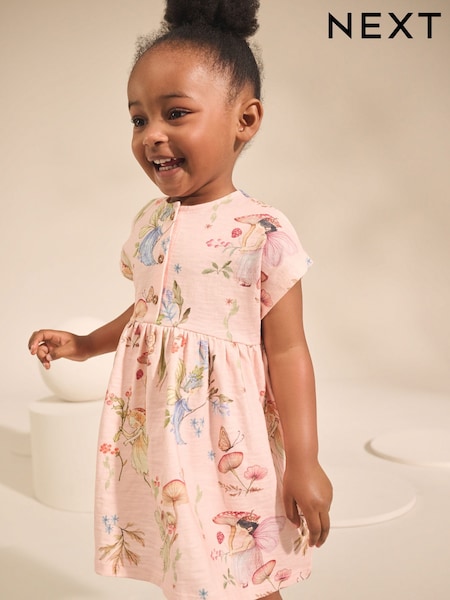 Cream Fairy Short Sleeve Jersey Summer Dress (3mths-7yrs) (AP9456) | £8 - £10