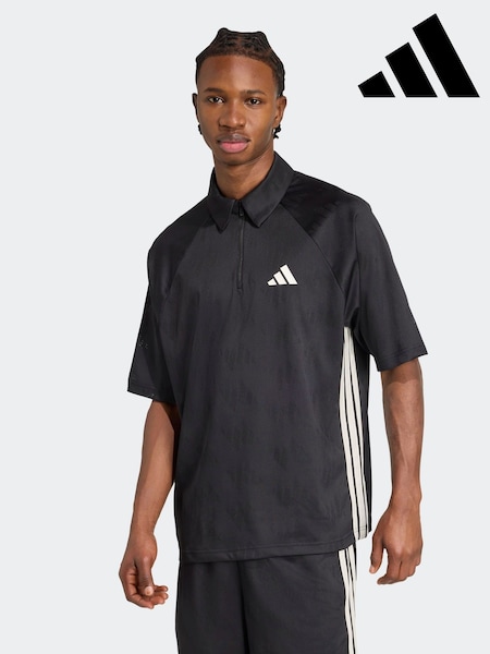adidas Black Stadium Jacquard Polo T-Shirt (AP9508) | £35