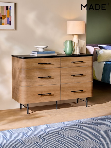 MADE.COM Oak Effect Zeke Wide Chest of Drawer (AP9537) | £529
