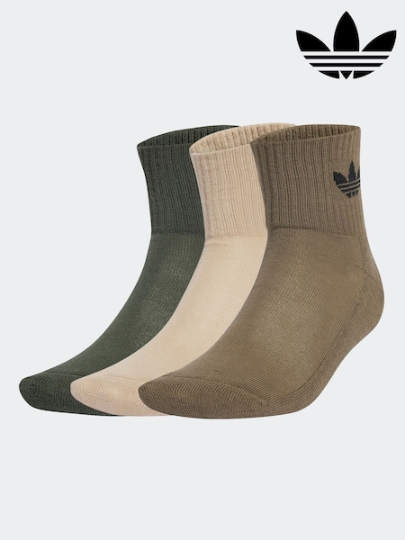 adidas Originals Green Mid Ankle Socks 3 Pack (AP9878) | £12