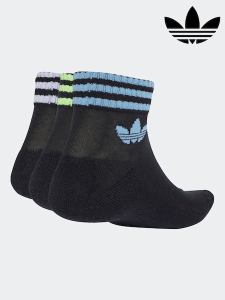adidas Originals Black Chrome Ankle Socks 3 Pack (AP9911) | £12