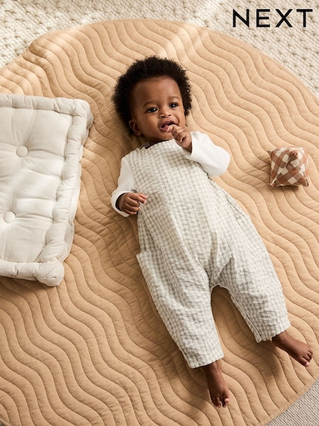 Green Gingham Woven Dungaree and Bodysuit Baby Set (0mths-2yrs) (AP9922) | £0