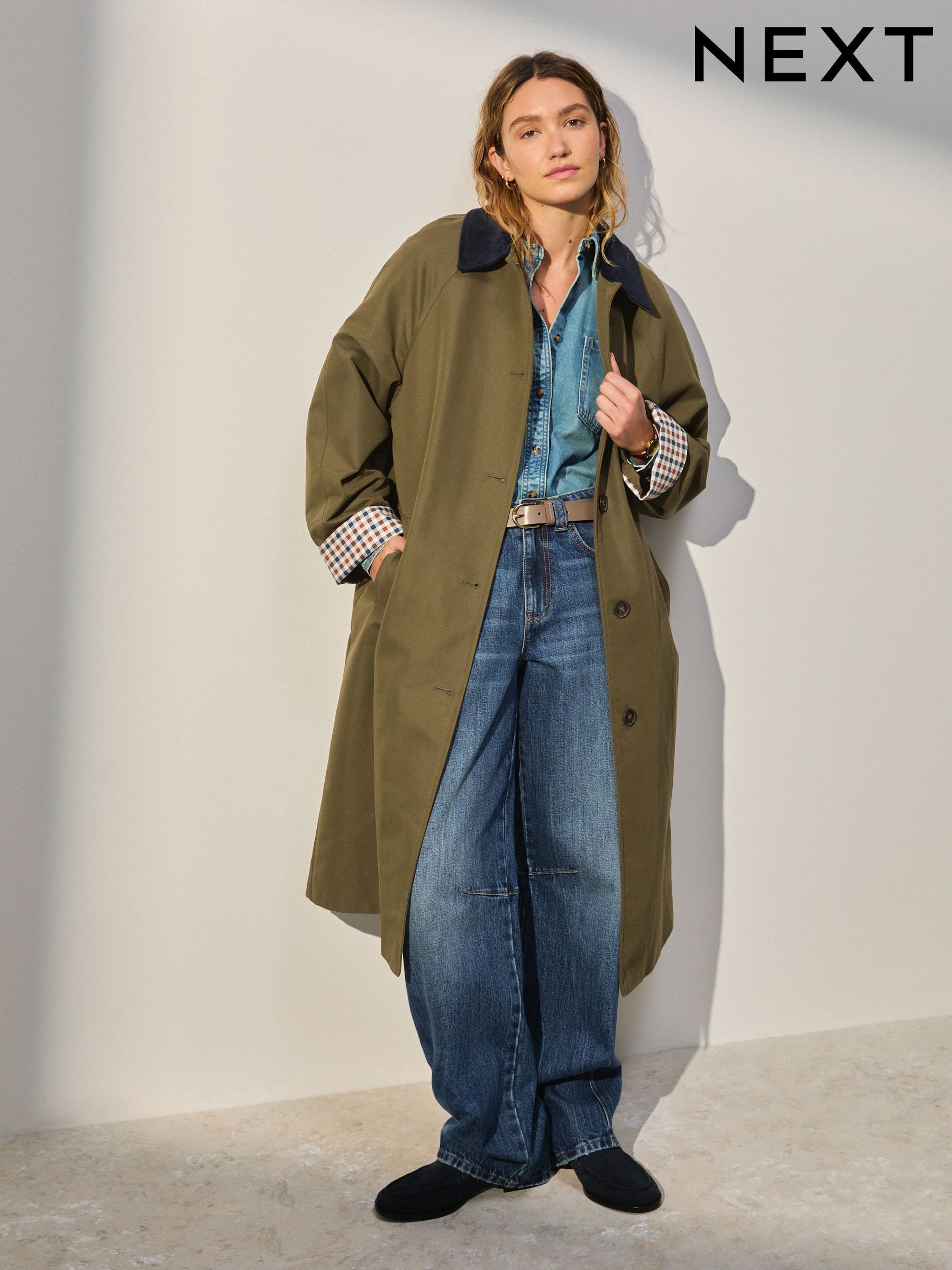Ameri】LITTLE FLARE LONG COAT ベージュ S（Beige Short Trench