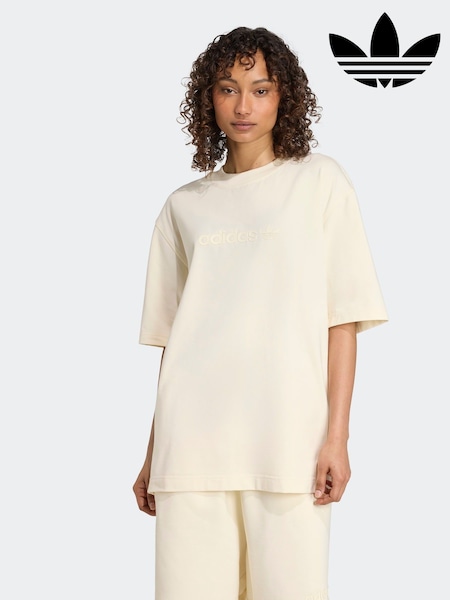 adidas Originals Brown Light Essentials Linear Oversize T-Shirt (AR0038) | £22