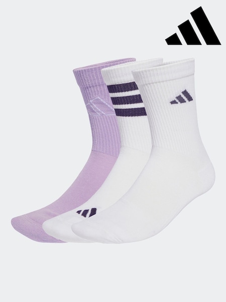 adidas White Ecru Logo Socks 3 Pack (AR0041) | £13