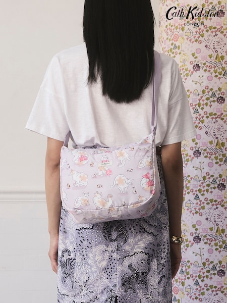 Cath Kidston Purple Cats and Mouse Foldaway Cross-Body Bag (AR0134) | £29