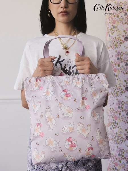 Cath Kidston Purple Cats & Mouse Foldaway Tote Bag (AR0135) | £22