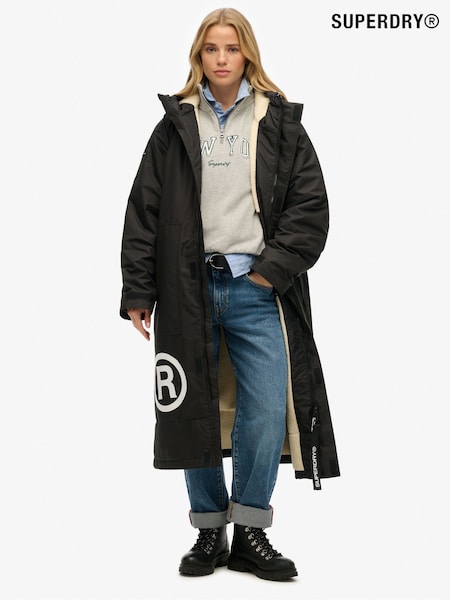 Superdry Black/White Windbreaker Logo Changing Robe (AR0139) | £125
