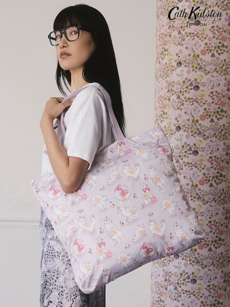 Cath Kidston Purple Cats & Mouse Large Foldaway Tote Bag (AR0140) | £28