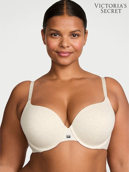 Victoria's Secret Nude Heather Full Cup Push Up Cotton Logo Bra (AR0526) | £35