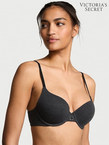Victoria's Secret Black Heather Full Cup Push Up Cotton Logo Bra (AR0528) | £35