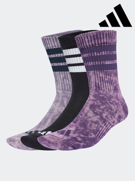 adidas Purple Stonewash Crew Socks 3 Pack (AR0548) | £20