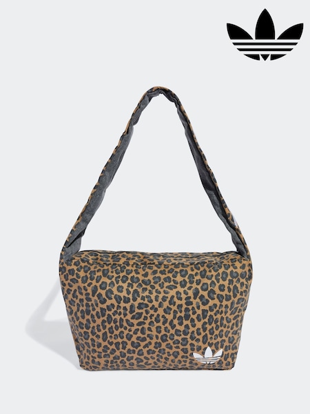 adidas Originals Brown Leopard Print Large Shoulder Bag (AR0570) | £45