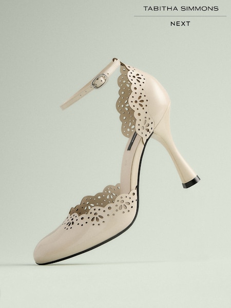 Bone Tabitha Simmons x Next Orton Leather Round Toe Laser Cut Detail Heels (AR0670) | £115