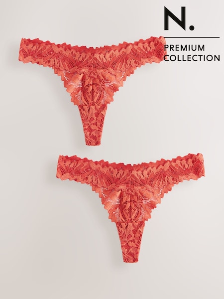 Rust Thong Ultimate Comfort Lace Knickers 2 Pack (AR0734) | £12