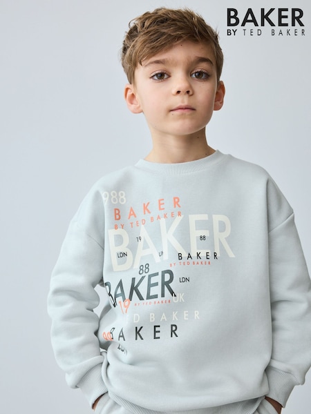 Baker by Ted Baker Grey Graphic Sweatshirt and Joggers Set (AR0744) | £30 - £37