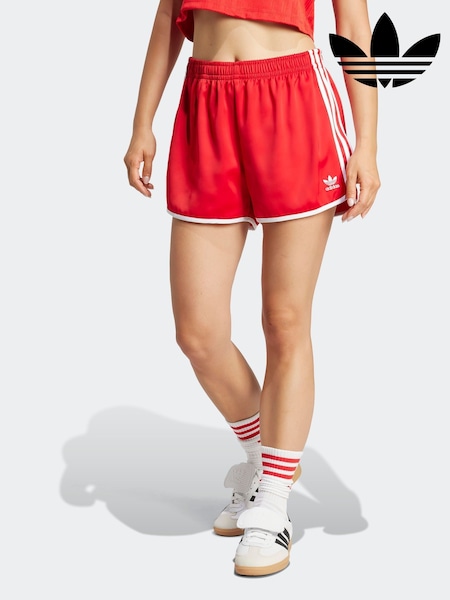 adidas Originals Red Adicolour 3-Stripes Sprinter Shorts (AR0793) | £33