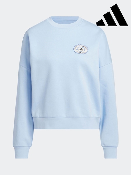 adidas Blue Farmers Market Graphic Loose Fit Sweatshirt (AR1243) | £45