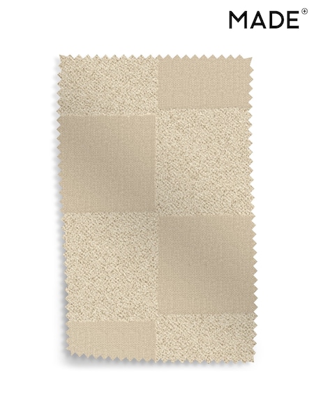 MADE.COM Oatmeal Natural Blenets Check Upholstery Swatch (AR1319) | £0
