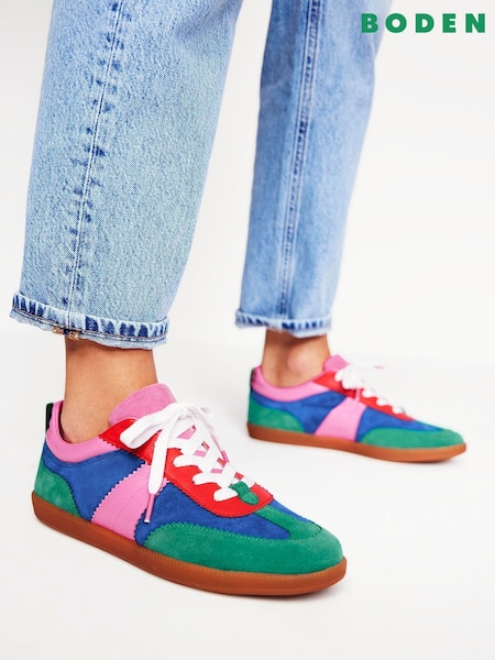 Boden Blue Erin Retro Tennis Trainers (AR1373) | £98