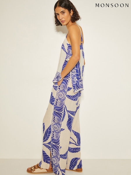 Monsoon White Dinah Leaf Print Cami Top (AR1429) | £45