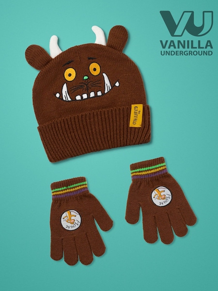 Vanilla Underground Brown Boys Gruffalo Beanie Hat & Gloves Set (AR1885) | £16