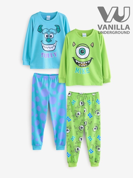 Vanilla Underground Blue Unisex Kids Disney Monsters Inc Pyjamas 2 Pack (AR1894) | £34