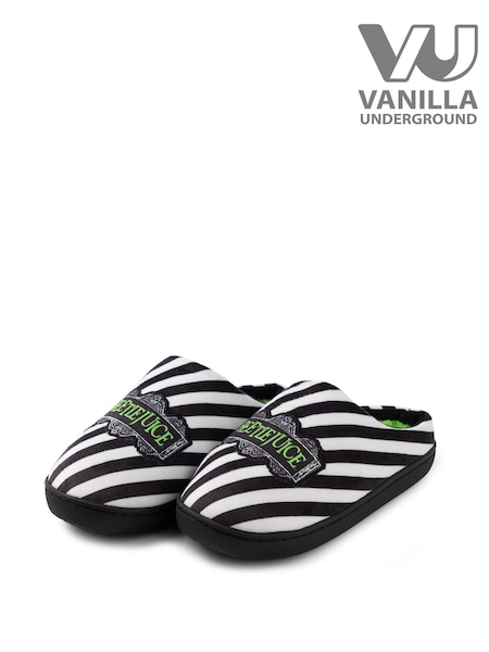 Vanilla Underground Black Unisex Adults Beetlejuice Slippers (AR1895) | £20