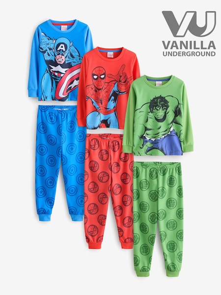 Vanilla Underground Red Marvel Boys Pyjamas 3 Pack (AR1907) | £42
