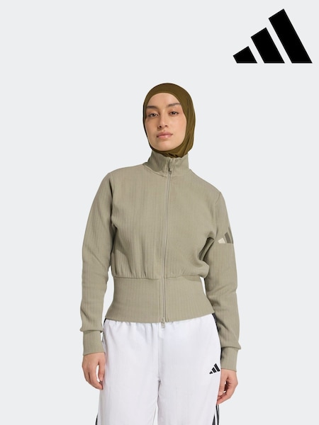 adidas Green ALL SZN Winterized Full Zip Track Top (AR2106) | £65