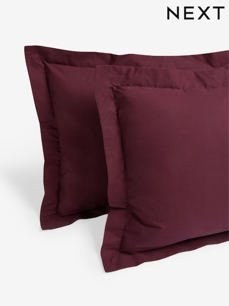Set of 2 Burgundy Red Cotton Rich Pillowcases (AR2229) | £7 - £9