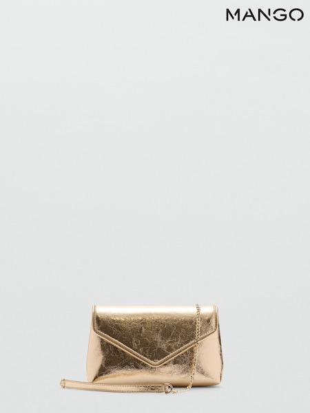 Mango Gold Metallic Bag With Chain (AR2288) | £26
