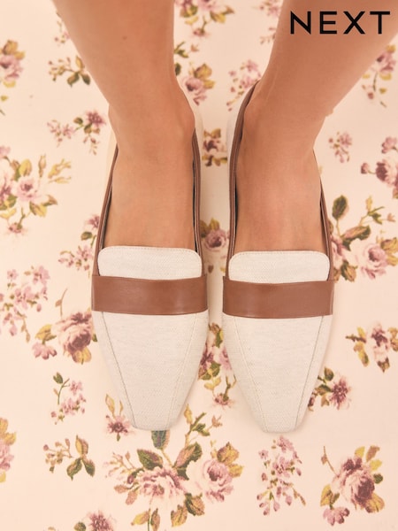 Natural Tabitha Simmons x Next Jess Square Toe Loafers (AR2654) | £96