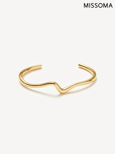 Missoma Gold (Metal) Tone Molten Wave Cuff Bracelet (AR2710) | £100