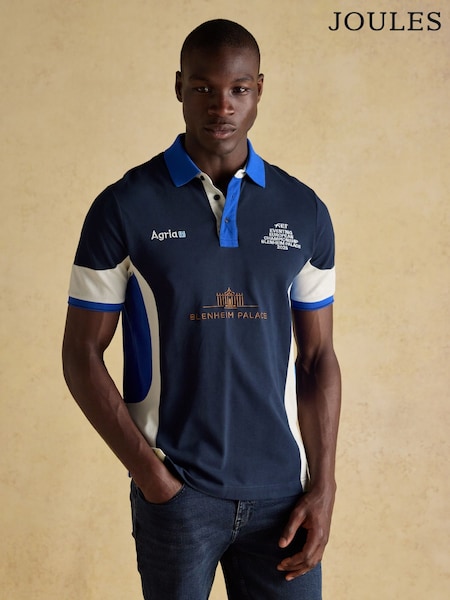 Official Blenhiem Navy European Championship Pique Polo Shirt (AR2954) | £60